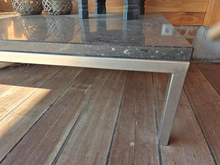 salontafel, Huis en Inrichting, Tafels | Salontafels, Gebruikt, Minder dan 50 cm, 50 tot 100 cm, 100 tot 150 cm, Rechthoekig, Metaal