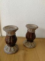 2 mooie robuuste kandelaars, Huis en Inrichting, Woonaccessoires | Kandelaars en Kaarsen, Ophalen, Zo goed als nieuw, Overige materialen