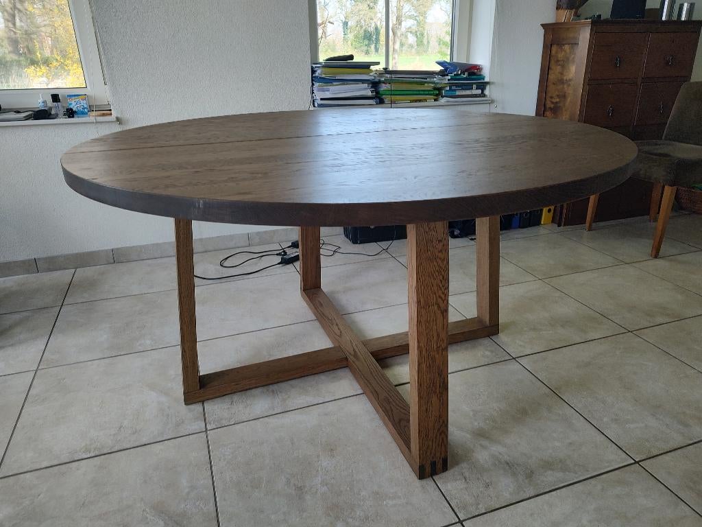 Eettafel, Huis en Inrichting, Tafels | Eettafels, Ophalen, Rond, Gebruikt, Eikenhout