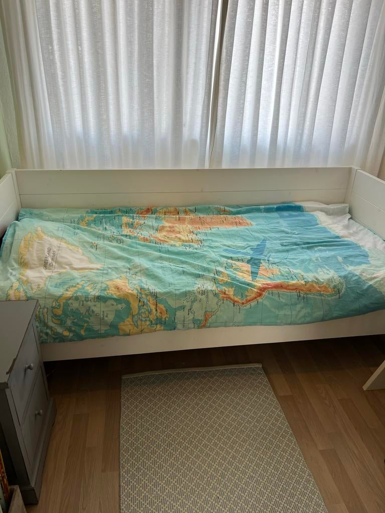 Eenpersoons houten bed - Wit, Ophalen, Eenpersoons, Wit, Hout