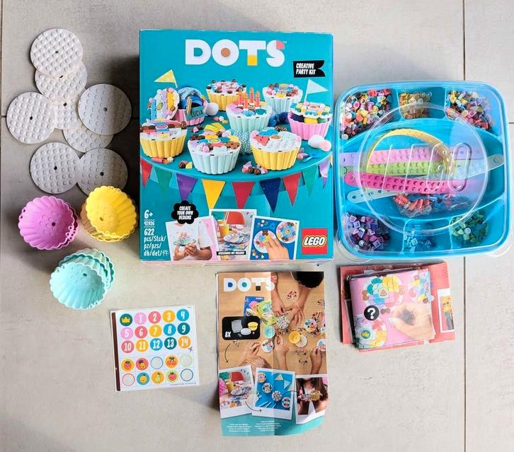 Lego Dots pakket: creatieve feestkit en bff armbandenset, Kinderen en Baby's, Speelgoed | Duplo en Lego, Zo goed als nieuw, Lego