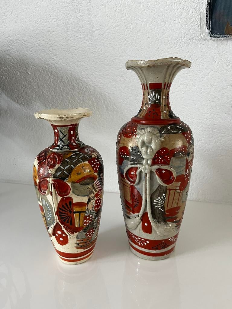 Japanse Satsuma vaas 2 stuks, Ophalen of Verzenden