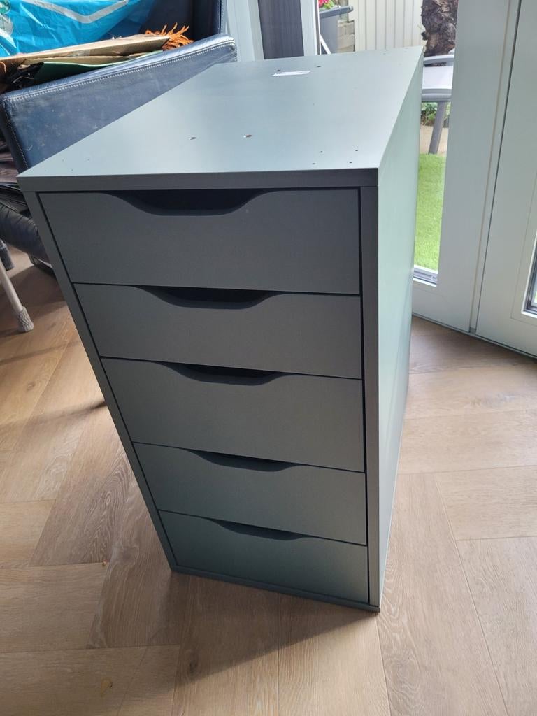 Ikea Alex ladekast blauwgrijs, Ophalen, Minder dan 50 cm, 5 laden of meer, Zo goed als nieuw