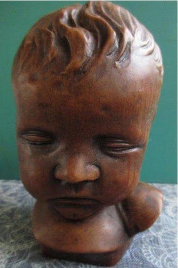 Vintage Kinderhoofdje Composiet - Gebroeders Paridon - 1940, Antiek en Kunst, Kunst | Beelden en Houtsnijwerken, Ophalen of Verzenden