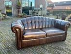 Chesterfield 2,5-zits bank in bruin leer, Ophalen, Gebruikt, 125 cm of meer, Leer