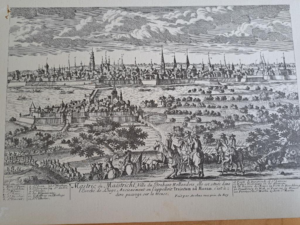 8 gravures van Maastricht ca 1575 tot 1740, Ophalen of Verzenden, Gravure
