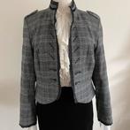 Scarva geruite military blazer met ruches - Maat 40, Kleding | Dames, Jasjes, Kostuums en Pakken, Maat 38/40 (M), Zwart, Ophalen of Verzenden