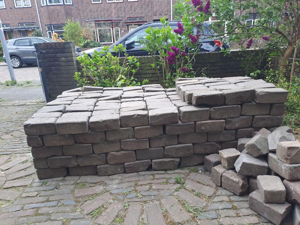 originele gebakken straatklinkers, Tuin en Terras, Tegels en Klinkers, Ophalen, Gebruikt, Klinkers, 5 tot 10 m²