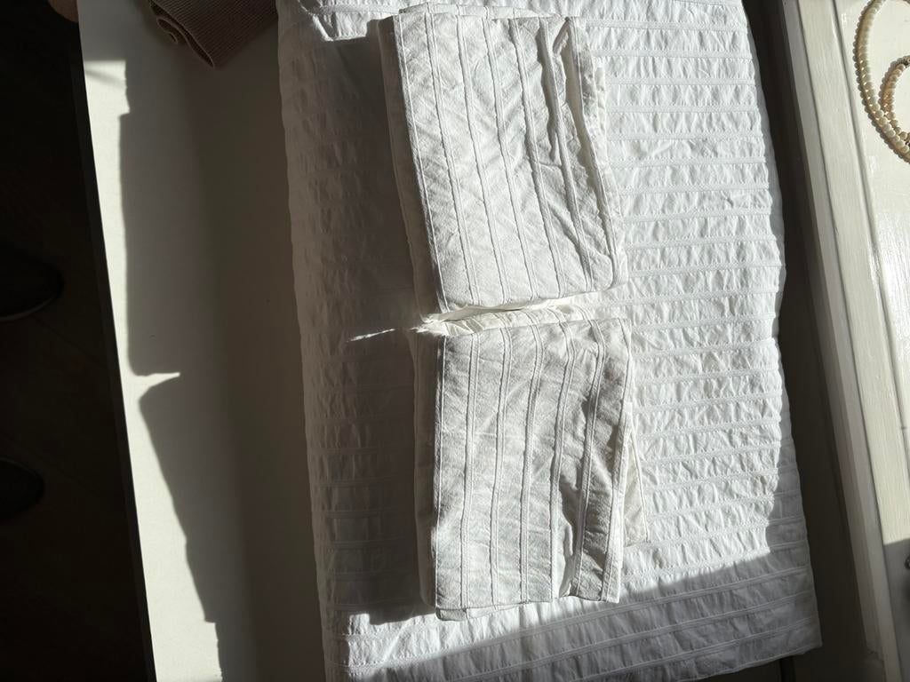 Ikea dekbedovertrek ecru room 220-205 izgst  +2slopen, Ophalen of Verzenden, Zo goed als nieuw