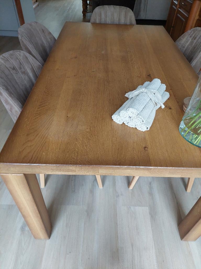 eiken patine eettafel 180x100, Ophalen, Gebruikt, Eiken patine, Eikenhout