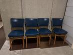 4 blauwe vintage keukenstoelen uit de jaren 60, Ophalen