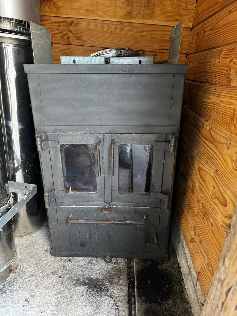 Houtkachel inclusief dubbelwandige pijpen, Huis en Inrichting, Kachels, Ophalen, Gebruikt, Houtkachel, X