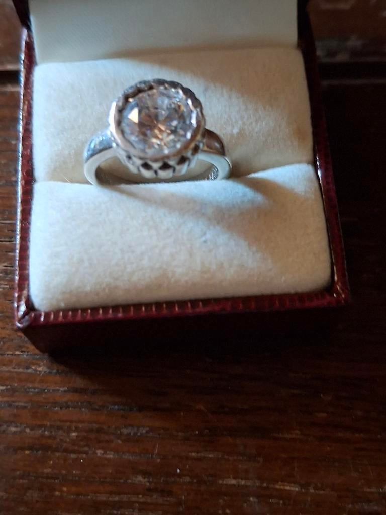 Zilveren ring ringmaat 17mm, Antiek en Kunst, Ophalen of Verzenden