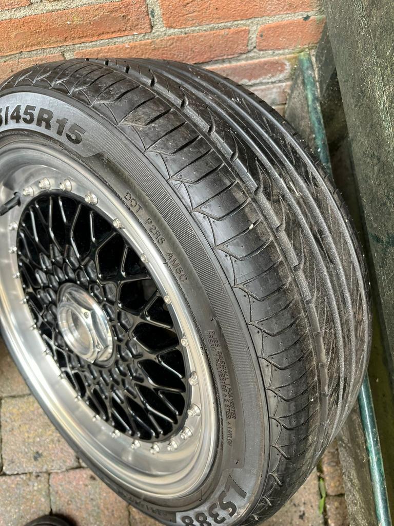 15 inch 4x100/4x108 Lenso Bsx velgen met banden, Ophalen, 15 inch, Banden en Velgen, Personenwagen