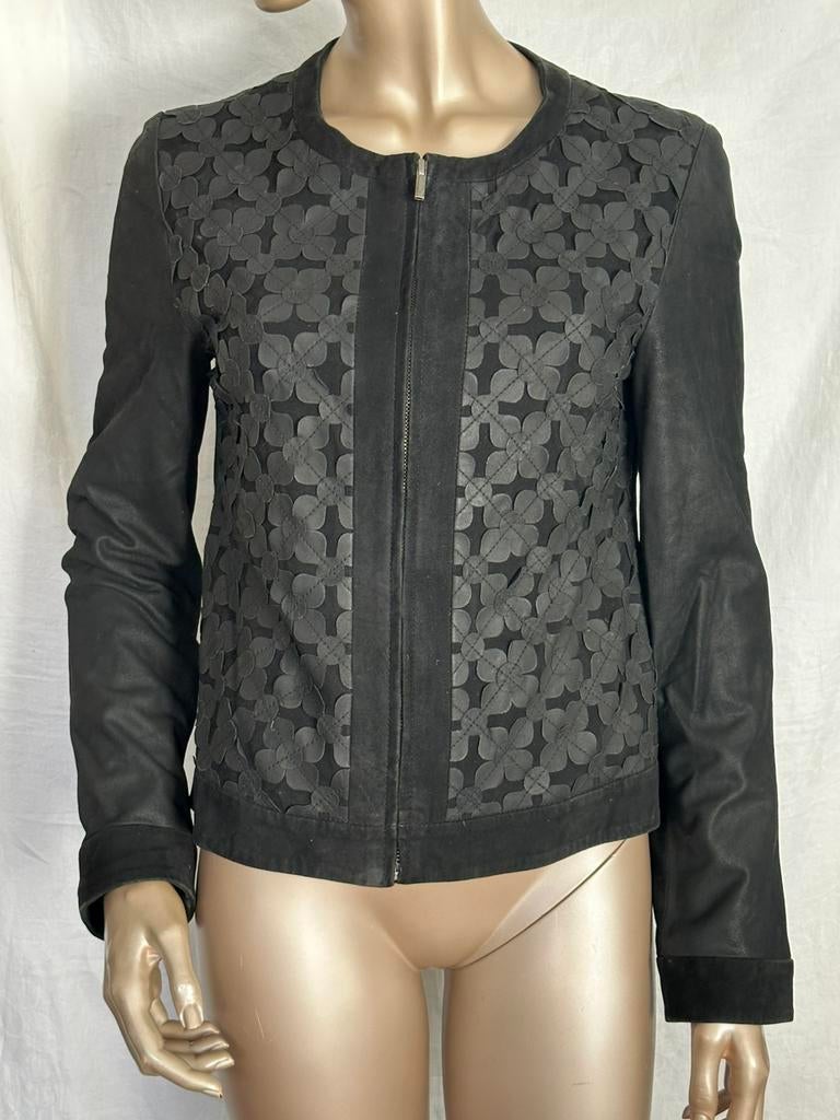 Weekend Max Mara leren jasje maat 38, Ophalen of Verzenden, Zo goed als nieuw, Maat 38/40 (M), Zwart