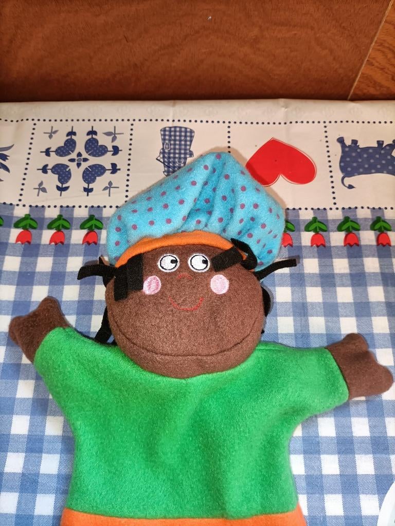 Zwarte piet handpop 27 cm groot, Ophalen of Verzenden