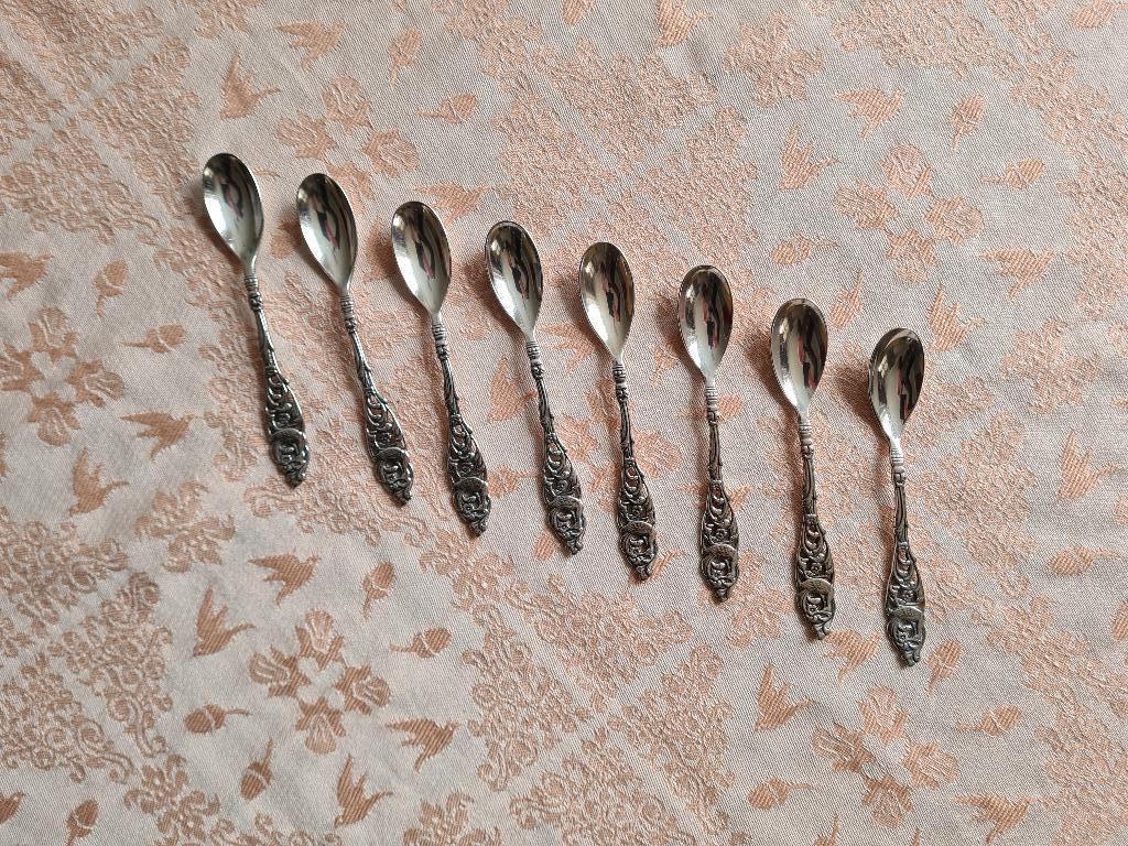 8 verzilverde theelepeltjes Model 635 Gero 90, Antiek en Kunst, Ophalen of Verzenden