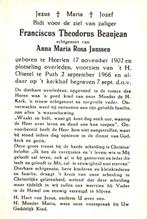 Beaujean Franciscus Theodorus Heerlen 1902-1966 Puth, Ophalen of Verzenden