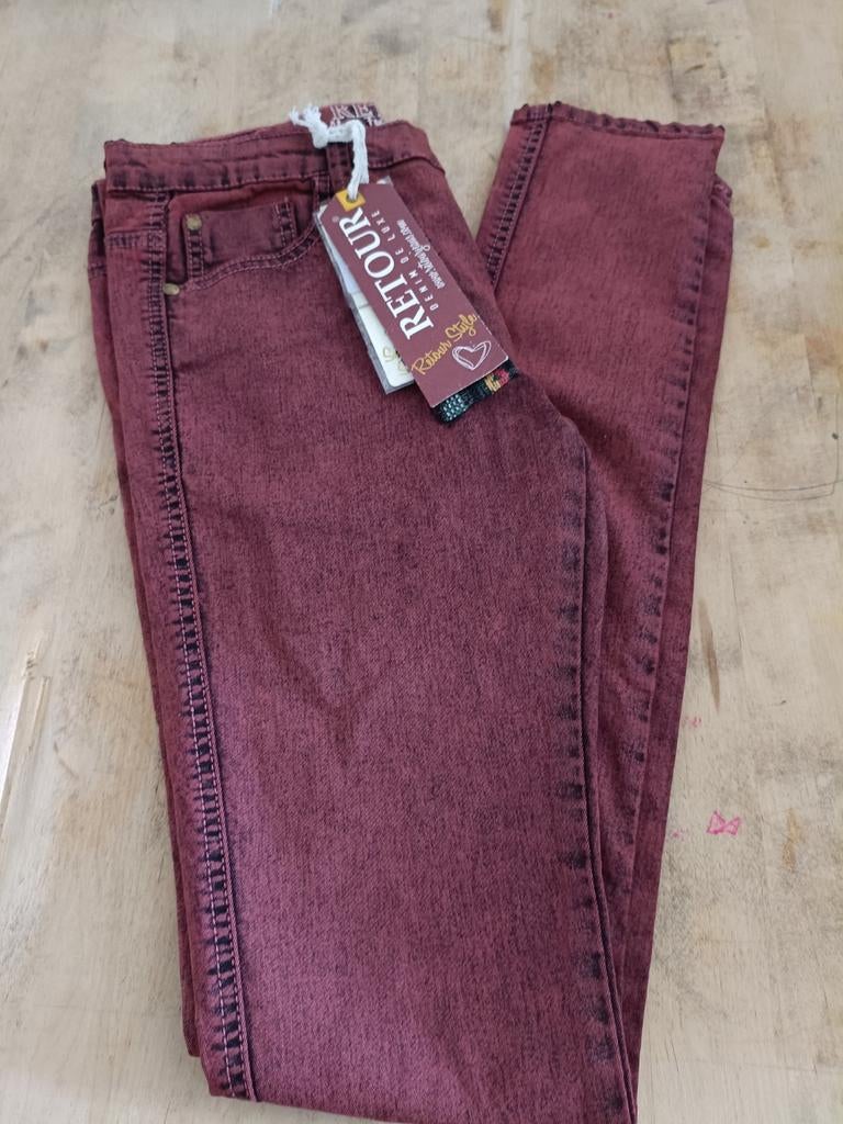 Retour spijkerbroek bordeauxrood maat 176, Kinderen en Baby's, Kinderkleding | Maat 176, Broek, Meisje, Nieuw, Ophalen of Verzenden
