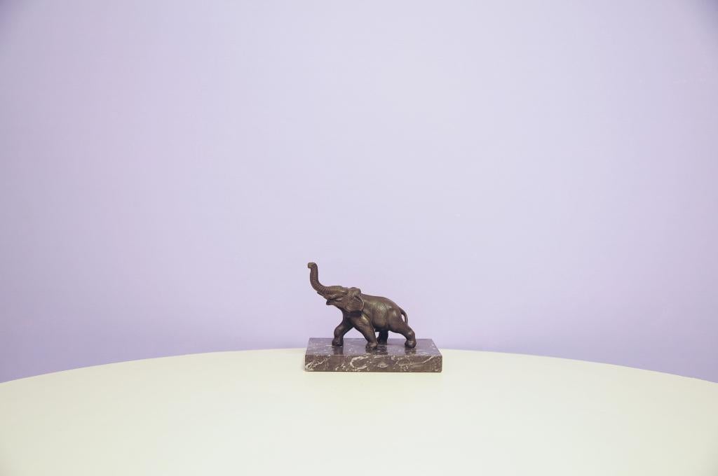 zwarte marmeren boekensteun olifant, Ophalen of Verzenden