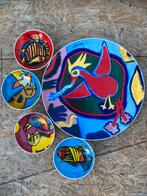 Corneille bord met 4 bijpassende schaaltjes, Ophalen of Verzenden