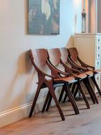 Teak eetkamerstoelen 4/6 Hovmand Olsen vintage Deens design, Gebruikt, Bruin, Mid century modern vintage, Ophalen of Verzenden