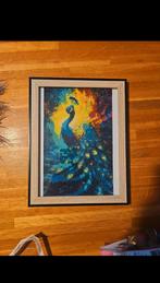 Pauw op canvas, ingelijst, Minder dan 50 cm, Ophalen of Verzenden, Minder dan 50 cm, Print