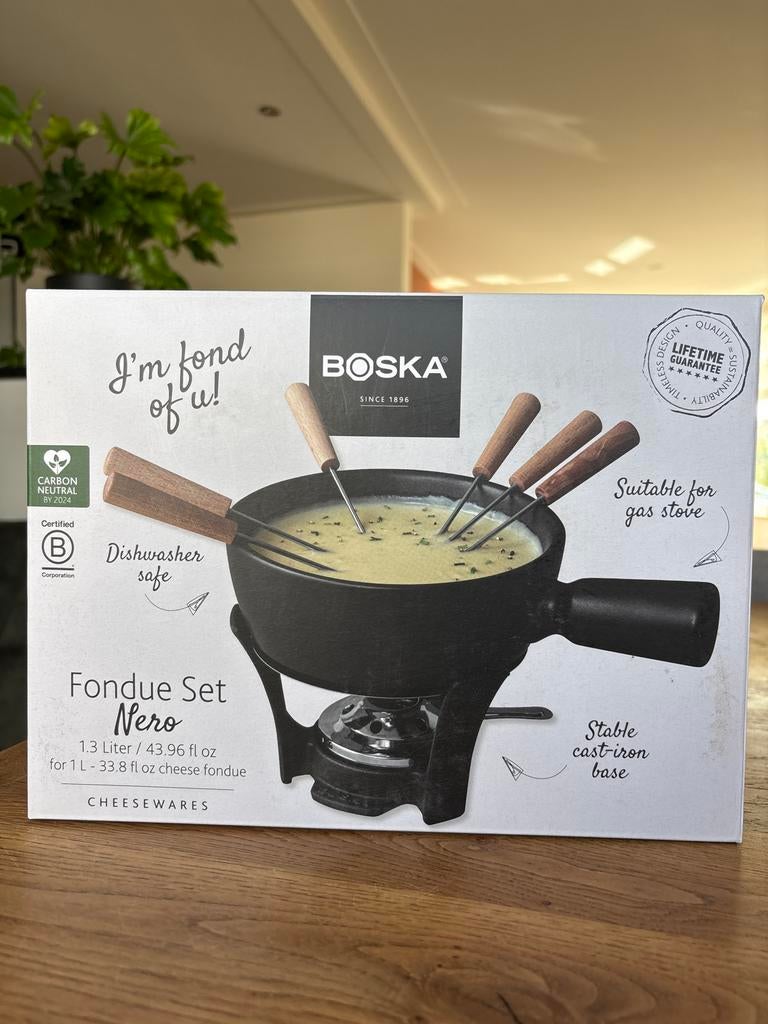 Spring Fondueset GRENOBLE Gietijzer Zwart Geëmailleerd Met Rechaud En 8 Vorken Kaasfondue Fondue Set 32546616