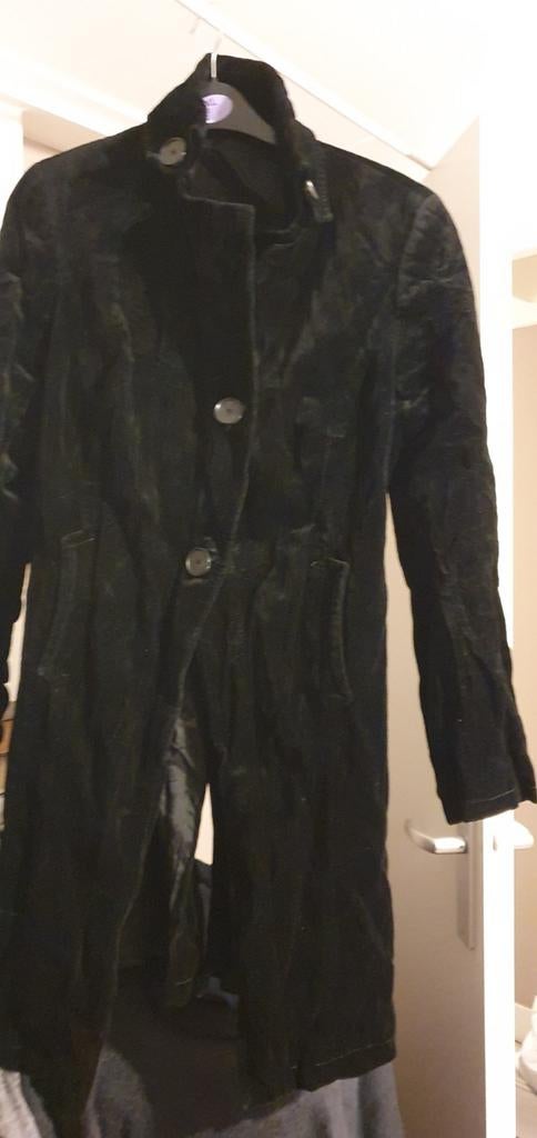 Zwarte fluwelen jas/mantel, Maat 38/40 (M), Zwart, Ophalen of Verzenden, Onbekend