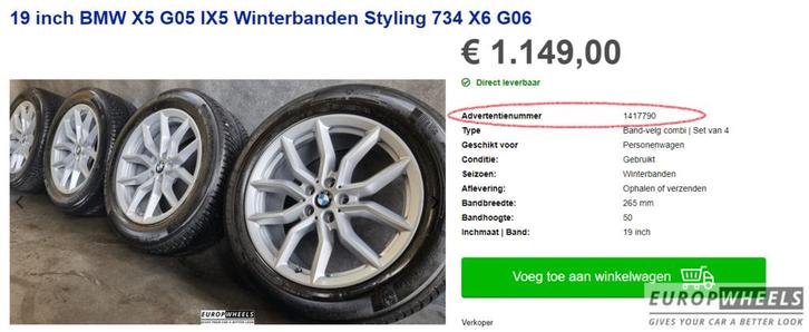 Advertentie reserveren ( zoek het advertentie nummer dat bij, Auto diversen, Autosport-onderdelen, Nieuw, Ophalen of Verzenden