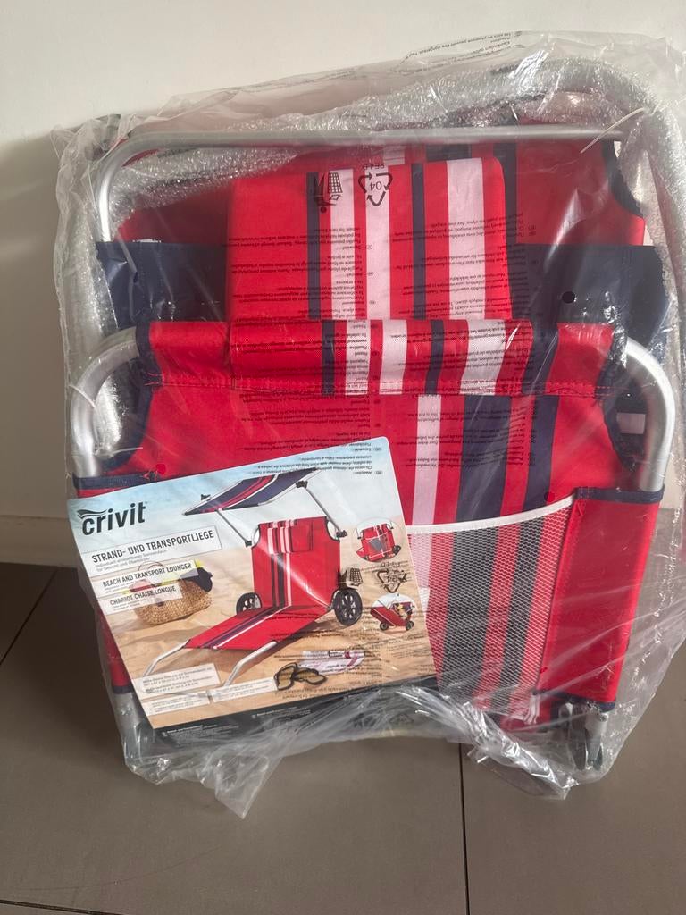Crivit Strandbed - 1x Nieuw in verpakking en 1x gebruikt, Ophalen, Nieuw, Textileen, Inklapbaar