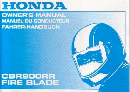 Honda CBR900 RR Fire blade manual handleiding (5599z), Motoren, Handleidingen en Instructieboekjes, Honda, Ophalen of Verzenden