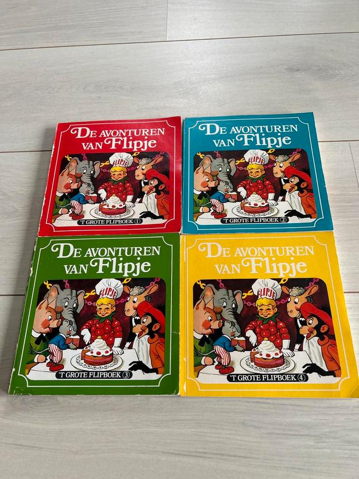 Avonturen van Flipje van Tiel - Complete Set 1-4, Boeken, Stripboeken, Gelezen, Complete serie of reeks, Ophalen of Verzenden