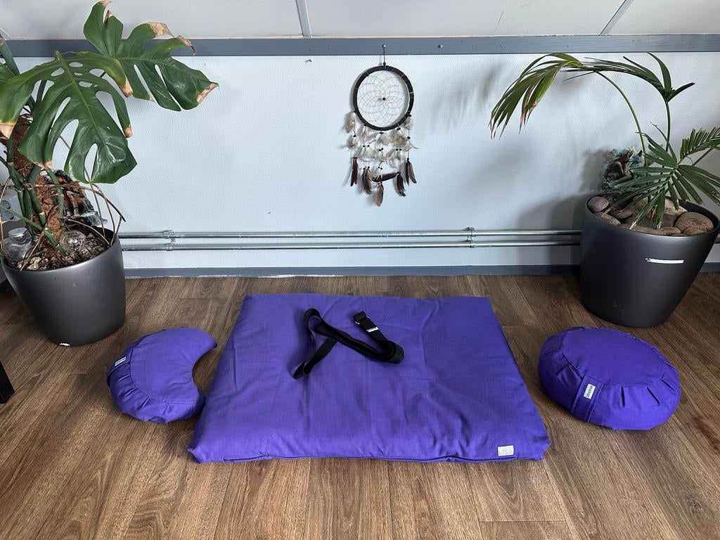 Zenzes meditatiekussen en mat set paars, Sport en Fitness, Yoga en Pilates, Ophalen, Nieuw, Yoga-accessoire