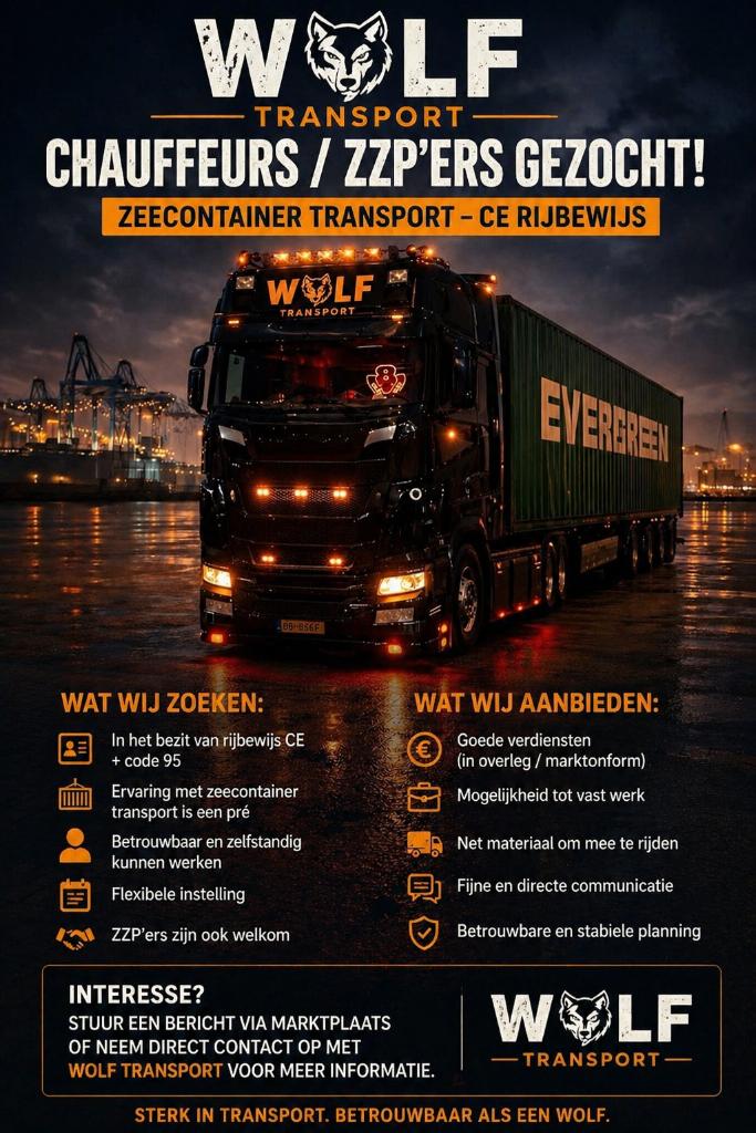 CE Chauffeurs Gezocht – Zeecontainer Transport, 33 - 40 uur, Overige niveaus, Starter, Overige vormen