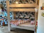 Stapelbed /Hoogslaper van steigerhout met kast, Ophalen, Zo goed als nieuw, Stapelbed