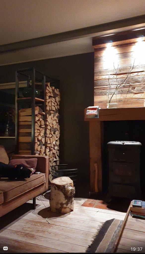 Haardhout rek, Ophalen, Zo goed als nieuw, Hout, Houtkachel