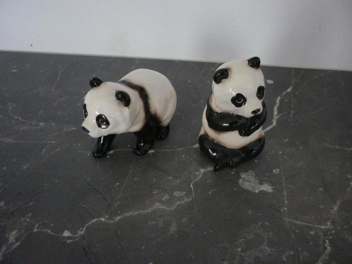 2 pandabeertjes beelden / pandaberen set beeldjes, Verzamelen, Beelden en Beeldjes, Zo goed als nieuw, Dier, Ophalen of Verzenden
