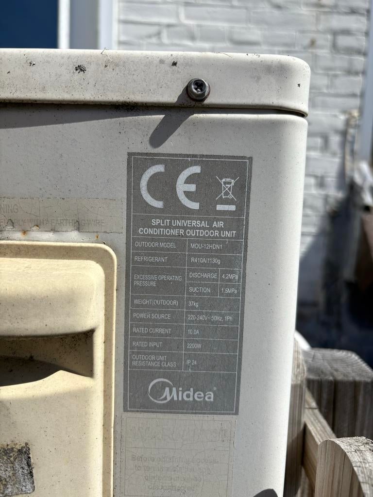 Twee Midea airco’s split units, Ophalen, Gebruikt, Minder dan 60 m³, 3 snelheden of meer