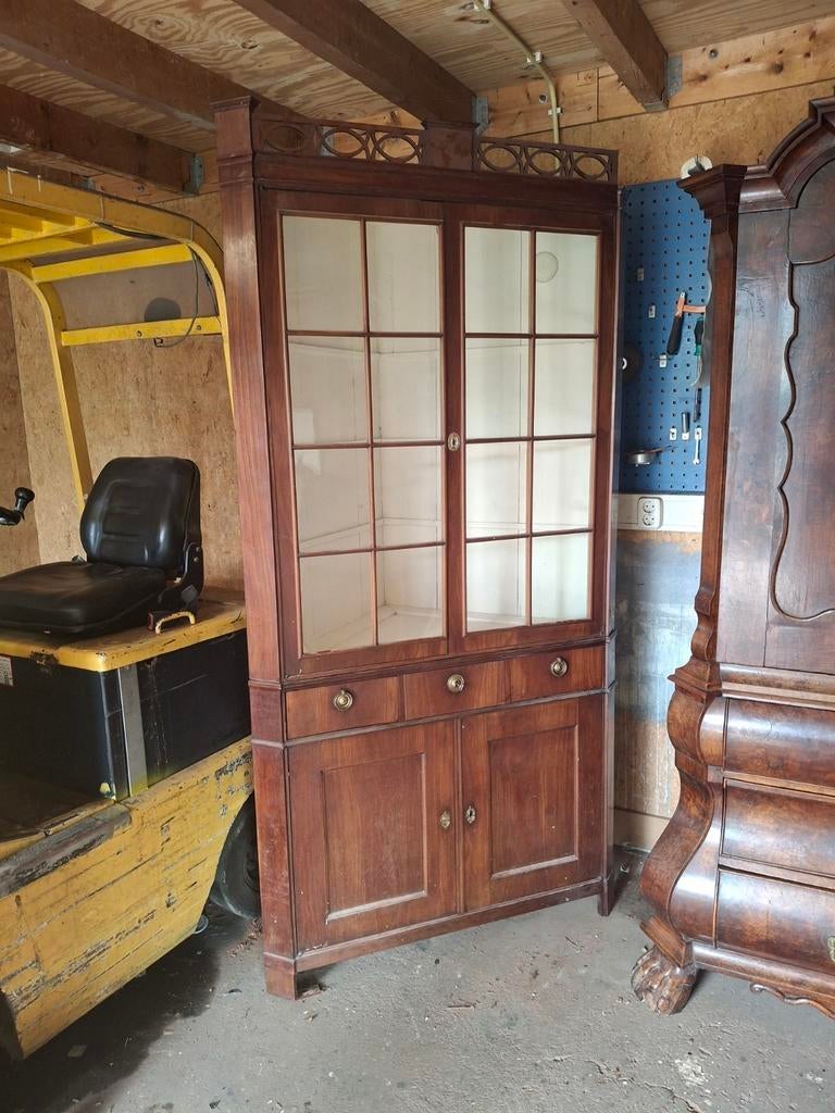 Antieke hoekkast , mahonie., Ophalen of Verzenden