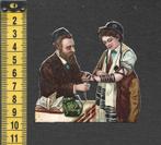 Joods antiek poezieplaatje: Vader leert tefillin omdoen(717, Ophalen of Verzenden