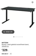 IKEA MITTZON Bureau Zwart - 160x80 cm, in hoogte verstelbaar, Huis en Inrichting, Bureaus, Ophalen, In hoogte verstelbaar, Zo goed als nieuw