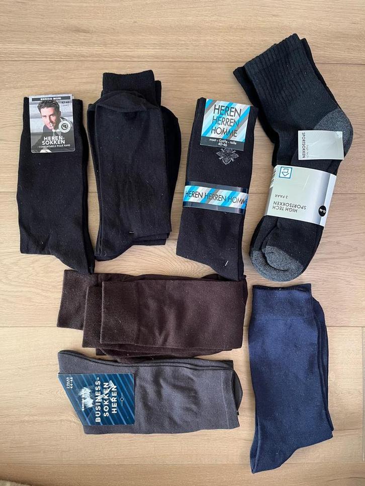 16 paar nieuwe herensokken - maat 43-46, Kleding | Heren, Sokken en Kousen, Nieuw, Maat 43 t/m 46, Zwart, Ophalen of Verzenden