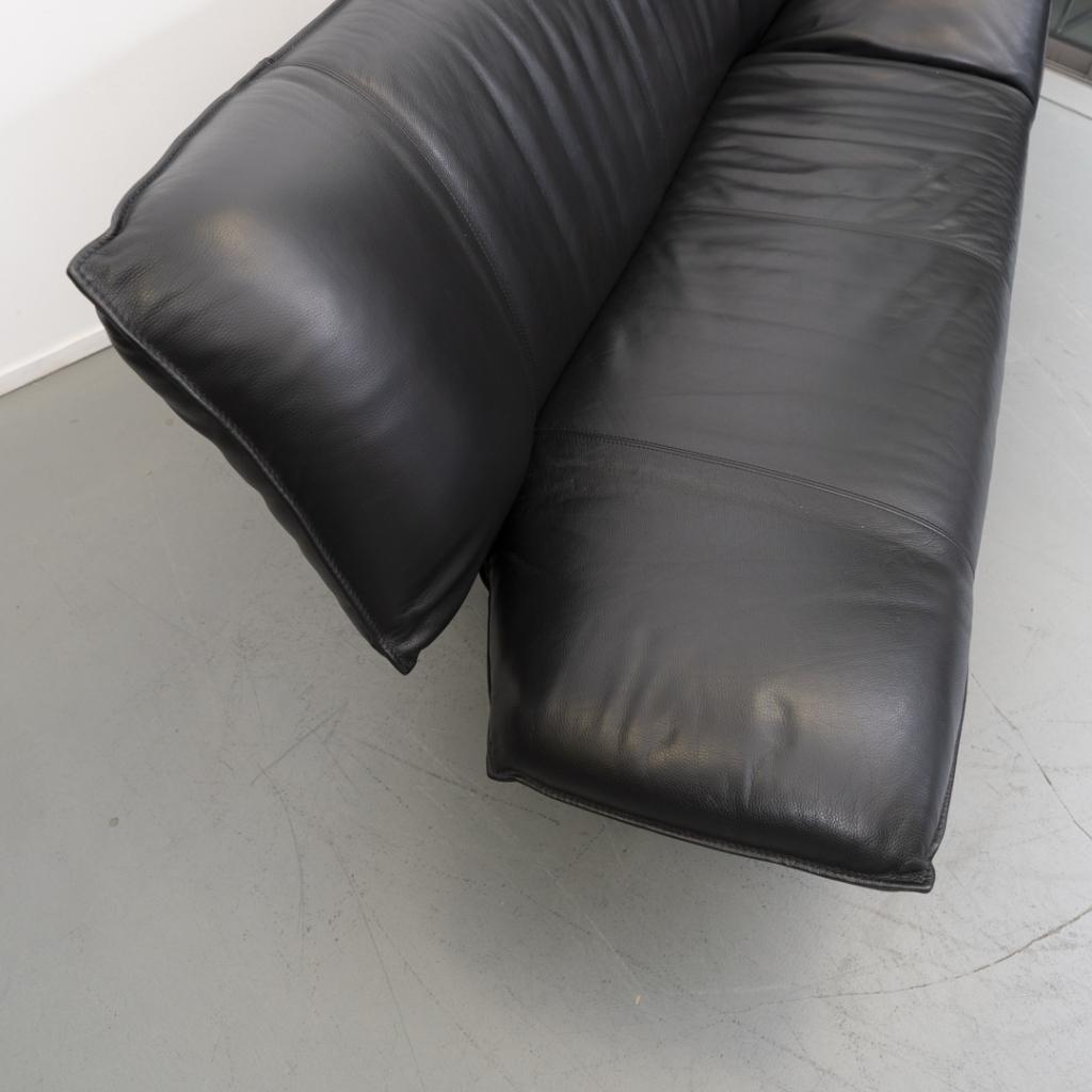 ACTIE!! 2x Leolux Tango 3-zits/223cm Bank Zwart Leer, Niet ingevuld, Gebruikt, Niet ingevuld, Driepersoons