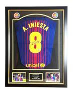 Andrés Iniesta gesigneerd FC Barcelona shirt ingelijst, Buitenlandse clubs, Shirt, Ophalen of Verzenden, Zo goed als nieuw