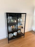 IKEA Vitrinekast Zwart met Glazen Platen, Ophalen, Gebruikt, 100 tot 150 cm, 50 tot 100 cm