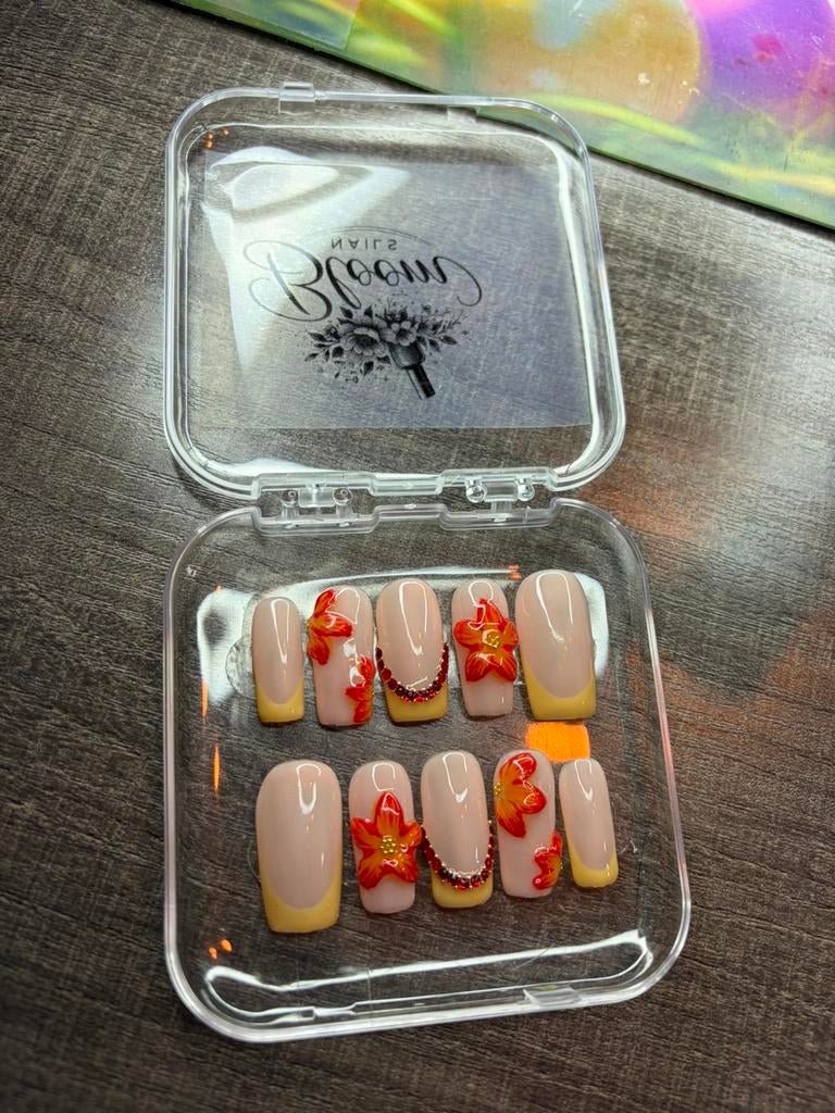 Summer press on nails, Verzenden, Nieuw, Overige kleuren, Handen en Nagels