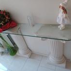 2x pilaar/zuil met glasplaat(sidetable) 125€, Ophalen, Gebruikt, 100 tot 150 cm, 25 tot 50 cm