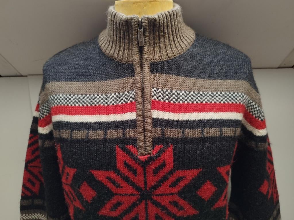 State of Art Noorse print schippers trui L 50% Wol Bruin, State of Art, Maat 52/54 (L), Bruin, Verzenden