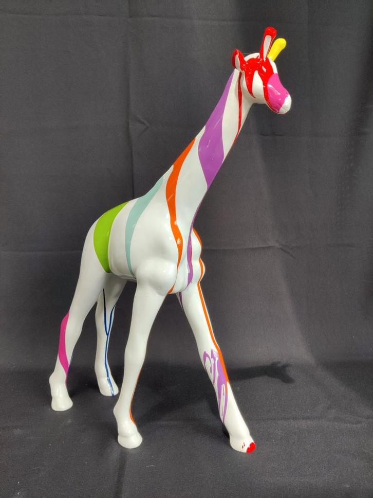 Giraffe wit met dip art. Full colour, Verzamelen, Beelden en Beeldjes, Nieuw, Dier, Ophalen of Verzenden